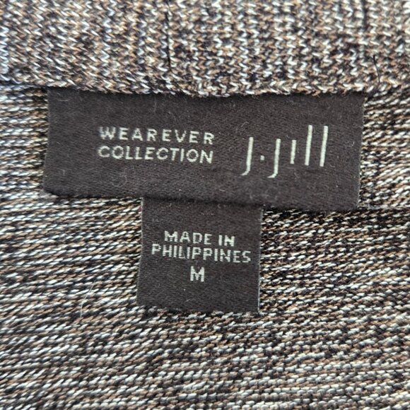 J.Jill Wearever Collection Medium  Womens Gray Tweed Pattern Knit Cardigan - Picture 4 of 5